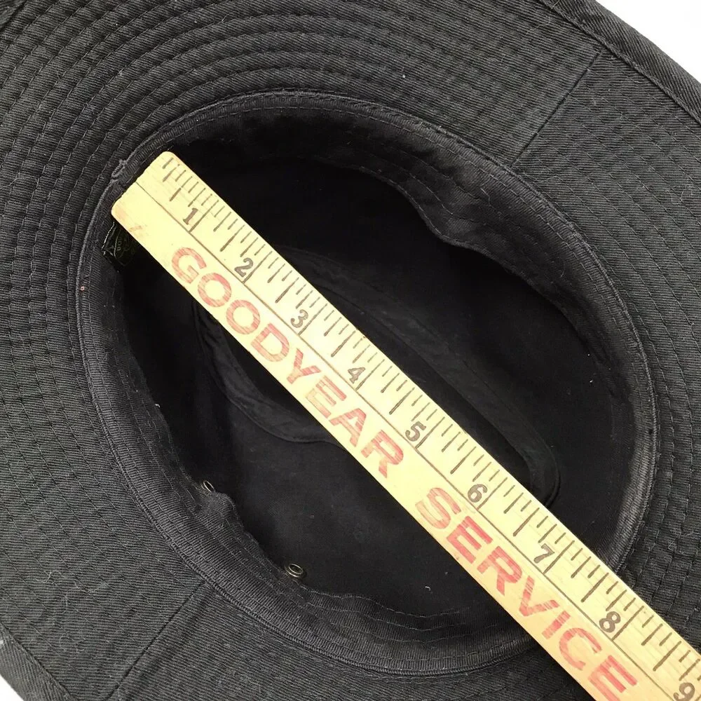 SCALA Classico Cotton Fedora Hat Men M Black Filmcore Leather Band Borsalino
